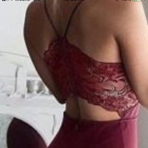 Sexy deep coral pink dress with slit